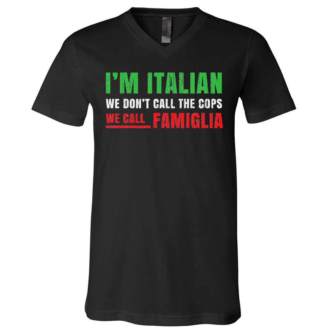 We Call Family Italian Pride Gift Proud Italian Italy Flag V-Neck T-Shirt