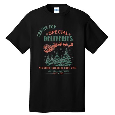 Women Caring For Special Deliveries Nicu Nurse Christmas Tall T-Shirt