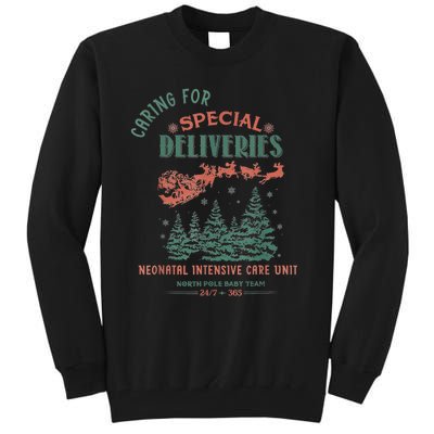 Women Caring For Special Deliveries Nicu Nurse Christmas Tall Sweatshirt