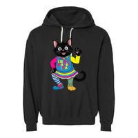 Wacky Clothes funny cat For Mismatch Day Gift Garment-Dyed Fleece Hoodie