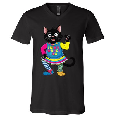 Wacky Clothes funny cat For Mismatch Day Gift V-Neck T-Shirt