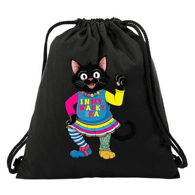 Wacky Clothes funny cat For Mismatch Day Gift Drawstring Bag