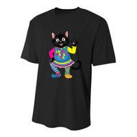 Wacky Clothes funny cat For Mismatch Day Gift Youth Performance Sprint T-Shirt