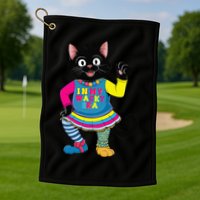 Wacky Clothes funny cat For Mismatch Day Gift Golf Towel