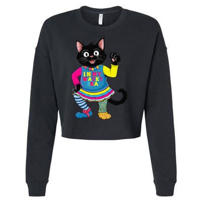 Wacky Clothes funny cat For Mismatch Day Gift Cropped Pullover Crew