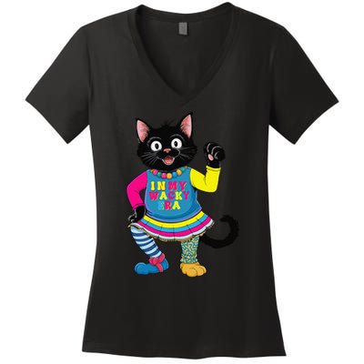 Wacky Clothes funny cat For Mismatch Day Gift Women's V-Neck T-Shirt