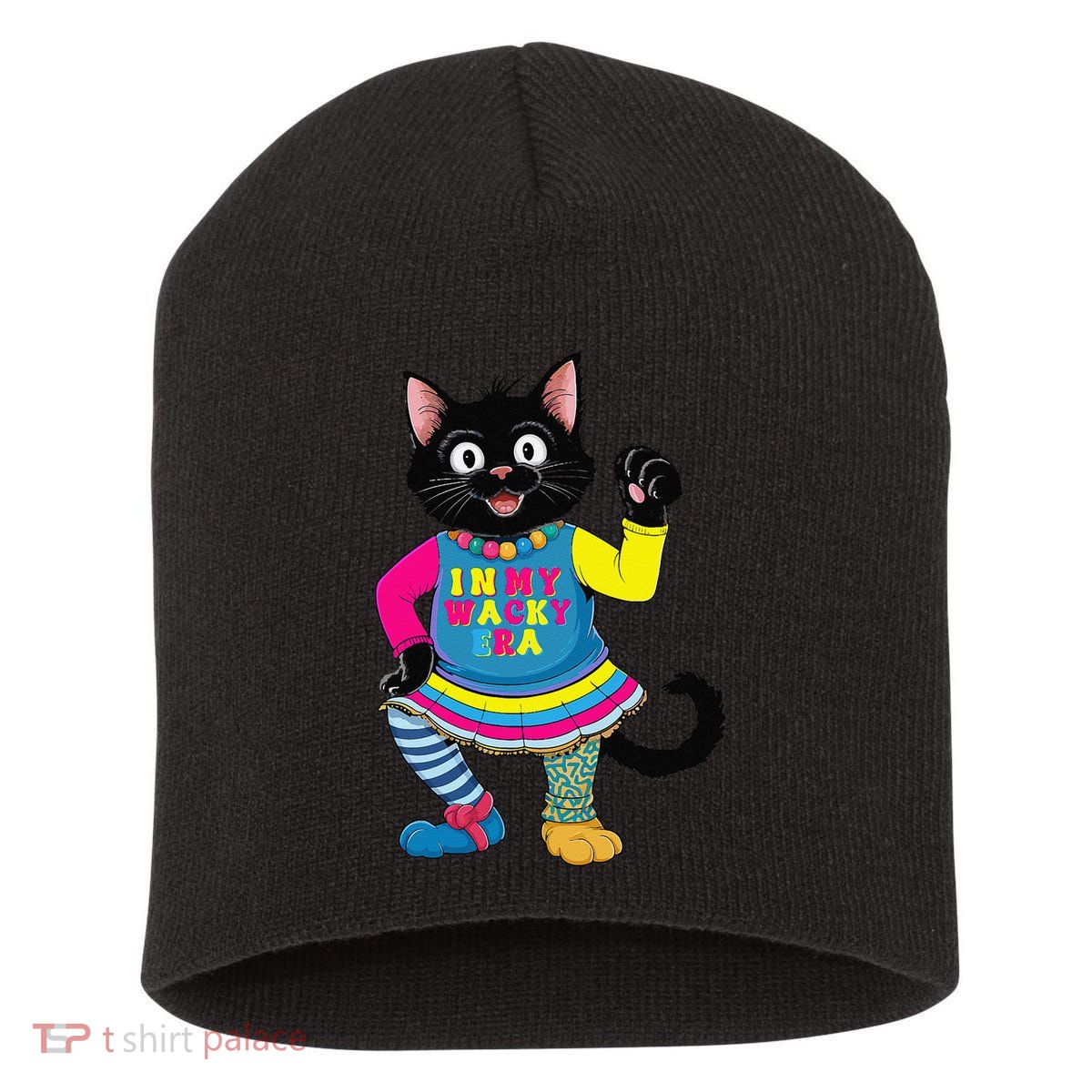 Wacky Clothes funny cat For Mismatch Day Gift Short Acrylic Beanie