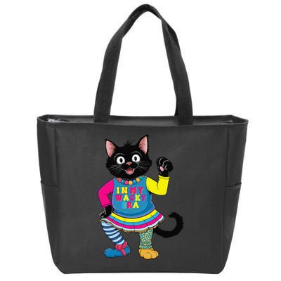 Wacky Clothes funny cat For Mismatch Day Gift Zip Tote Bag