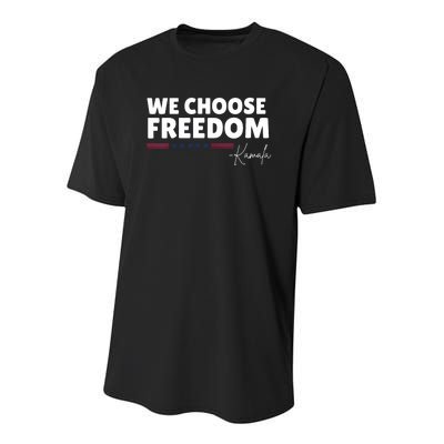 We Choose Freedom Kamala Harris Youth Performance Sprint T-Shirt