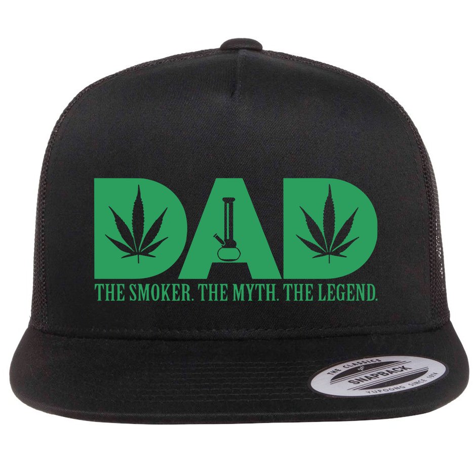 Weed Cannabis For Dad Funny Marijuana Flat Bill Trucker Hat