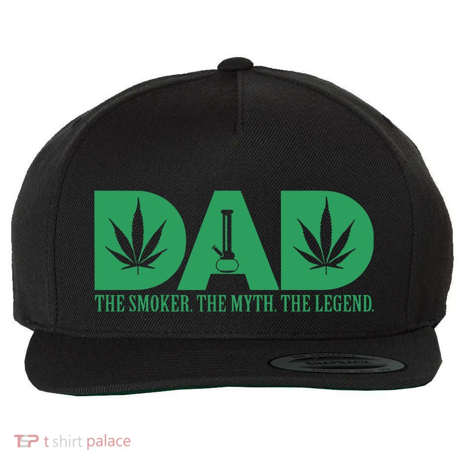 Weed Cannabis For Dad Funny Marijuana Wool Snapback Cap