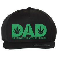 Weed Cannabis For Dad Funny Marijuana Wool Snapback Cap