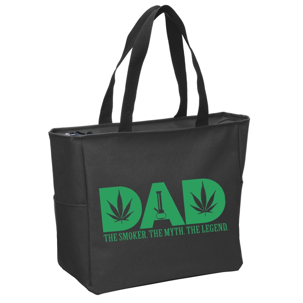 Weed Cannabis For Dad Funny Marijuana Zip Tote Bag