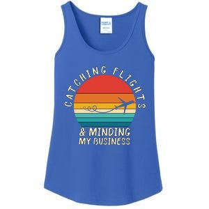 Wo Catching Flights And Minding My Business Gift Ladies Essential Tank