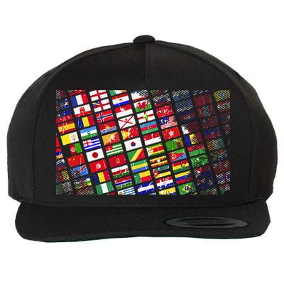 World Country Flags Planet Anniversary Earth Day Wool Snapback Cap