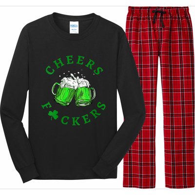 Womens Cheers Fuckers St Patricks Day Men Women Beer Drinking Mugs Long Sleeve Pajama Set