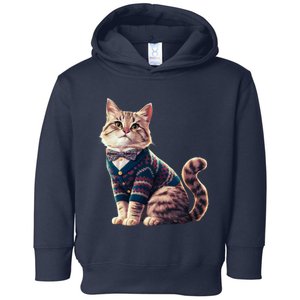 Winter Cat Funny Gift Toddler Hoodie