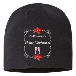 Wine Christmas  Funny Festive Quote  Holiday Apparel Sustainable Beanie