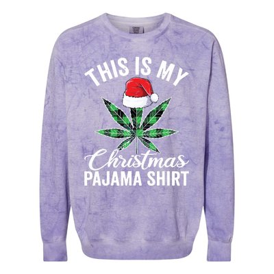 Weed Christmas Funny Marijuana Pot Leaf Cannabis Colorblast Crewneck Sweatshirt