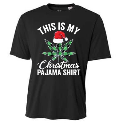 Weed Christmas Funny Marijuana Pot Leaf Cannabis Cooling Performance Crew T-Shirt