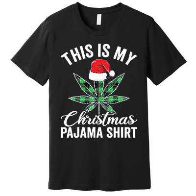 Weed Christmas Funny Marijuana Pot Leaf Cannabis Premium T-Shirt