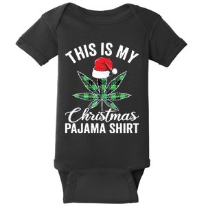 Weed Christmas Funny Marijuana Pot Leaf Cannabis Baby Bodysuit