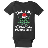 Weed Christmas Funny Marijuana Pot Leaf Cannabis Baby Bodysuit