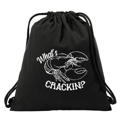 Whats Crackin Funny Lobster Drawstring Bag