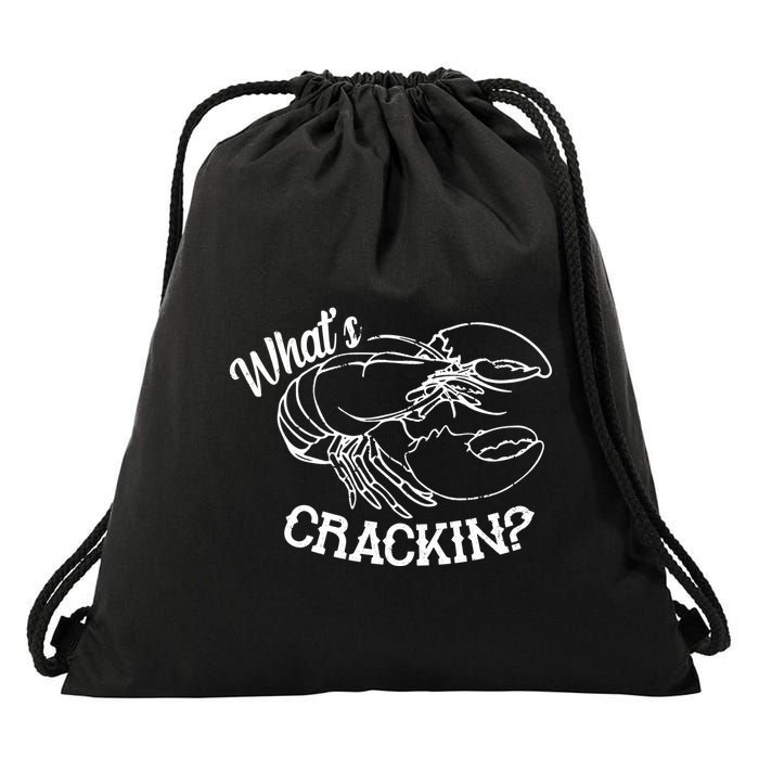Whats Crackin Funny Lobster Drawstring Bag