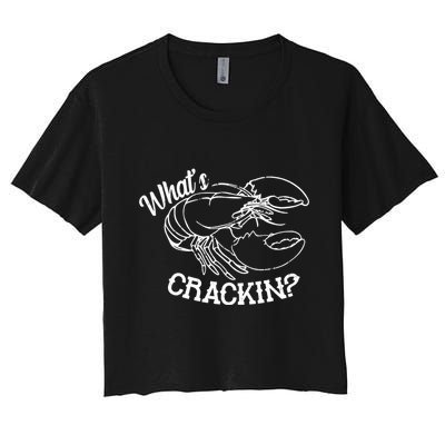 Whats Crackin Funny Lobster Crop Top