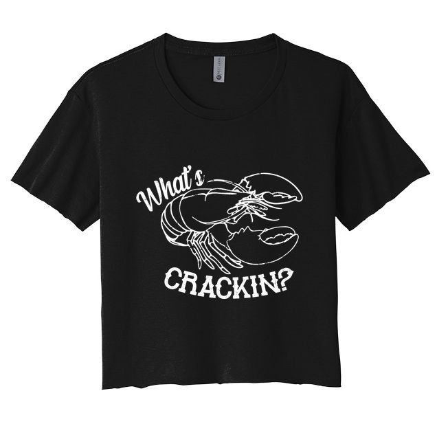 Whats Crackin Funny Lobster Crop Top