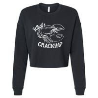 Whats Crackin Funny Lobster Cropped Pullover Crew