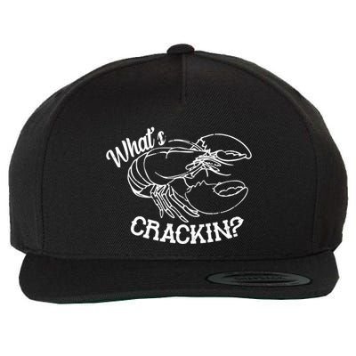 Whats Crackin Funny Lobster Wool Snapback Cap