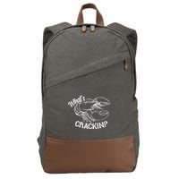 Whats Crackin Funny Lobster Cotton Canvas Backpack