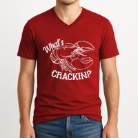 Whats Crackin Funny Lobster V-Neck T-Shirt