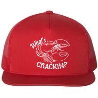 Whats Crackin Funny Lobster Flat Bill Trucker Hat