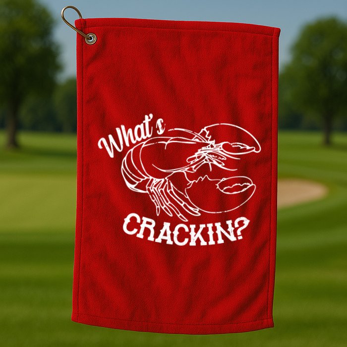 Whats Crackin Funny Lobster Golf Towel