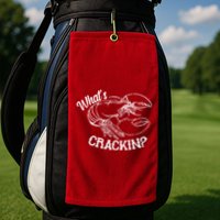 Whats Crackin Funny Lobster Golf Towel