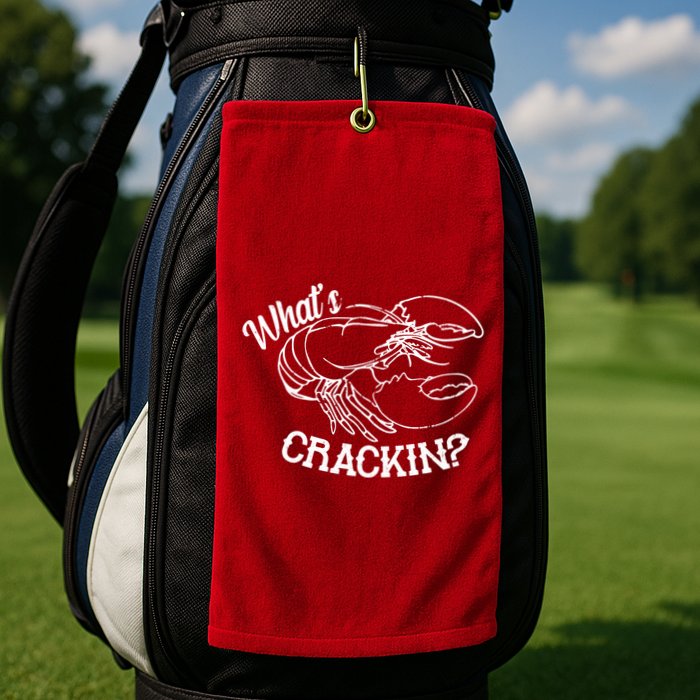Whats Crackin Funny Lobster Golf Towel
