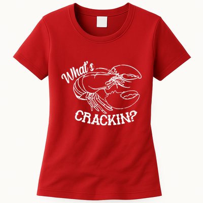 Whats Crackin Funny Lobster Womens T-Shirt