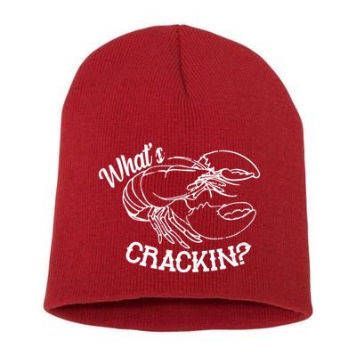 Whats Crackin Funny Lobster Short Acrylic Beanie