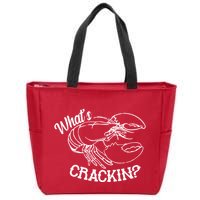 Whats Crackin Funny Lobster Zip Tote Bag