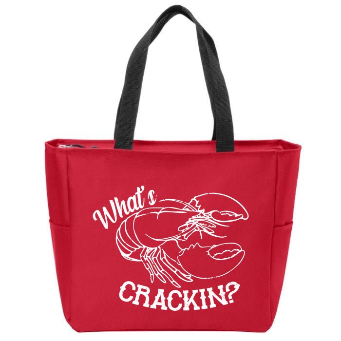 Whats Crackin Funny Lobster Zip Tote Bag