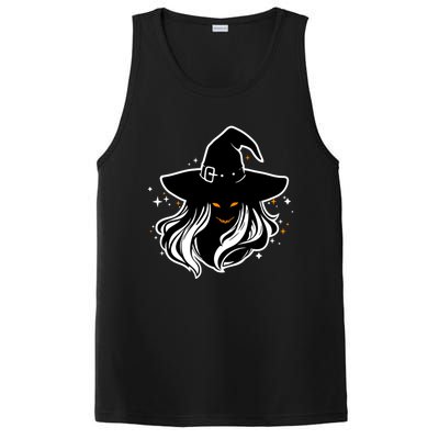 Witch Creepy Face Halloween Art Design Costume Gift PosiCharge Competitor Tank