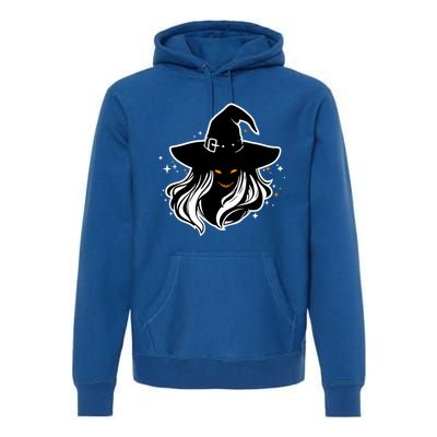 Witch Creepy Face Halloween Art Design Costume Gift Premium Hoodie