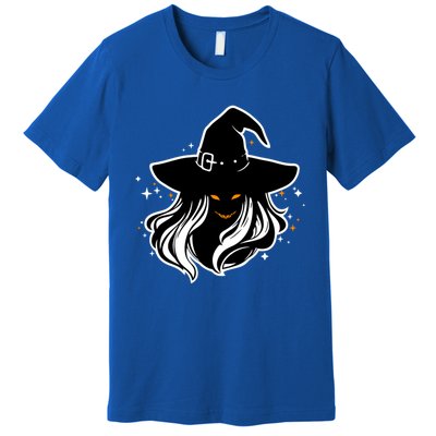 Witch Creepy Face Halloween Art Design Costume Gift Premium T-Shirt