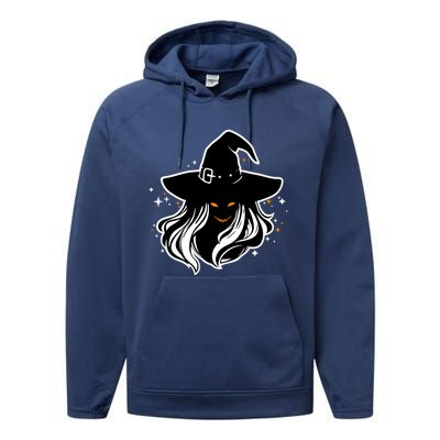 Witch Creepy Face Halloween Art Design Costume Gift Performance Fleece Hoodie