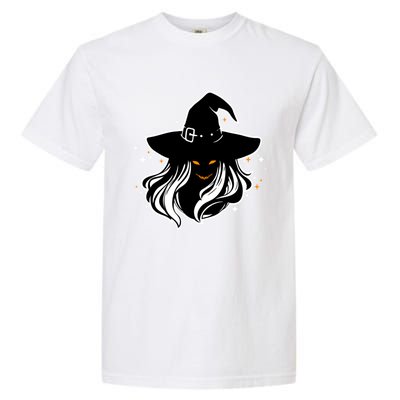 Witch Creepy Face Halloween Art Design Costume Gift Garment-Dyed Heavyweight T-Shirt