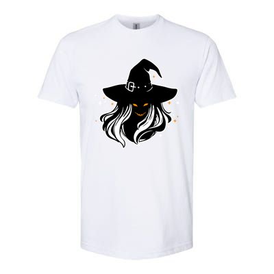 Witch Creepy Face Halloween Art Design Costume Gift Softstyle CVC T-Shirt