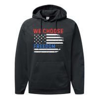 We Choose Freedom Kamala Harris Funny Comma La America Flag Performance Fleece Hoodie